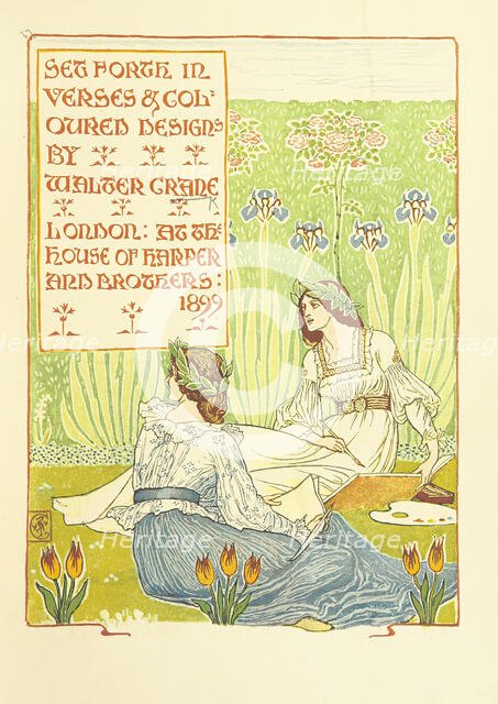 Painting in a garden, 1899. Creator: Walter Crane.