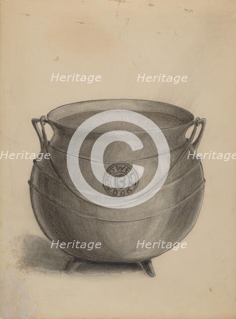 Iron Cooking Pot, 1935/1942. Creator: Columbus Simpson.