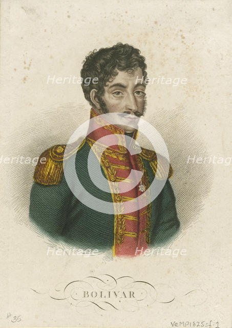 Simón Bolívar (1783-1830), 1825. Artist: Anonymous  