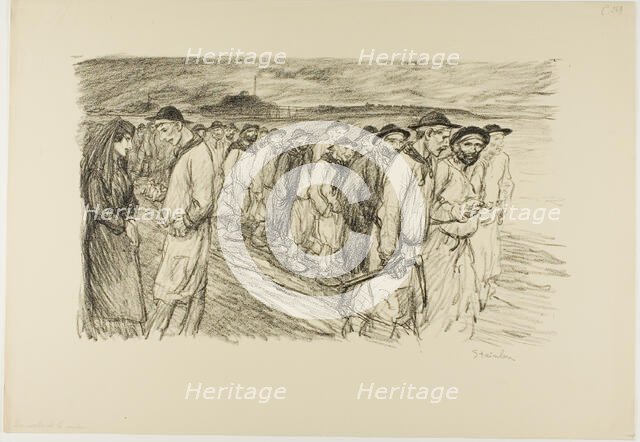 Coming out of the mine, 1907. Creator: Theophile Alexandre Steinlen.