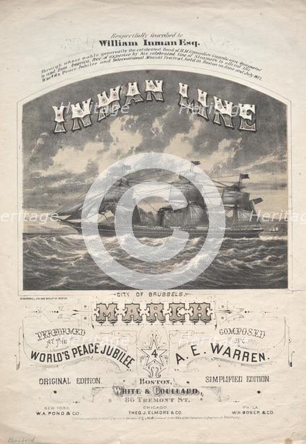 Inman Line March, 1872. Creator: J. H. Bufford (American, 1810-1870).