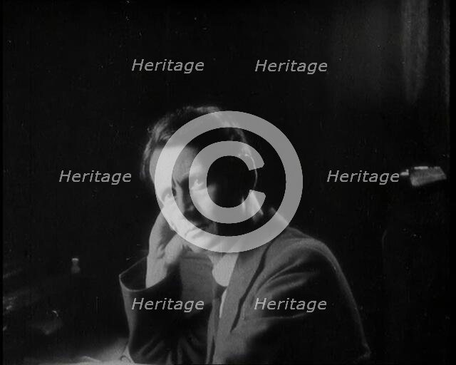 Mayor of Cork Thomas MacSwinney [sic] in His Office, 1920. Creator: British Pathe Ltd.