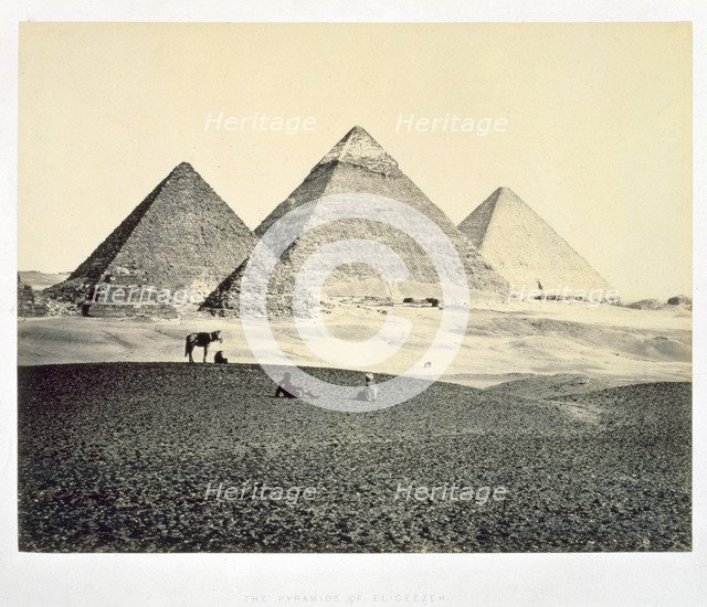 'The Pyramids of El-Geezeh from the South West', Egypt, 1858. Artist: Francis Frith
