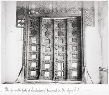 The Somnoth Gate of Sandalwood, Preserved in the Agra, Late 1860s. Creator: Samuel Bourne.