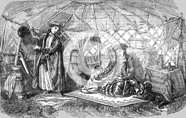 'Interior of a Kalmuck Tent with Kalmuck Women', 1854. Creator: Unknown.
