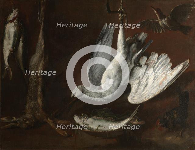 Hare, Spoonbill, and Fish, mid-1600s. Creator: Unknown.