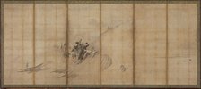 Landscape: hills and buildings, Muromachi period, mid-late 16th century. Creator: Sesson Shukei.