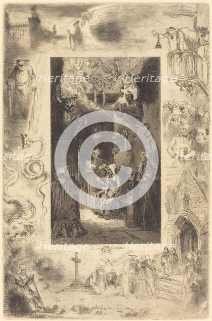 Le Curé de Cucugnan (The Vicar of Cucugnan), c. 1885. Creator: Felix Hilaire Buhot.