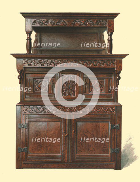 Tridarn, oak court cupboard, 1904. Artist: Shirley Slocombe.