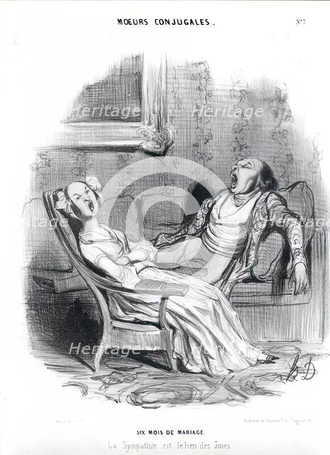 Moeurs Conjugales. Six Mois de Mariage, 1839. Creator: Honore Daumier.