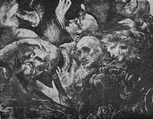 'Adoration of the Magi - Heads of the group behind the kneeling king on the right', c1481 (1945). Artist: Leonardo da Vinci.