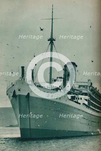 'The Majesty of a Great Liner - The Orion at anchor', 1937. Artist: Unknown.