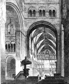St. Albans Abbey: the Choir and High Altar, 1856.  Creator: Unknown.
