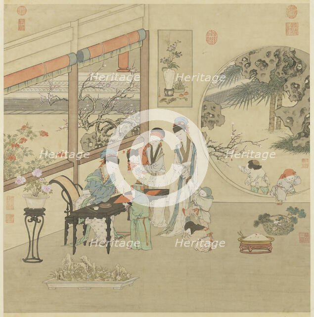 Ban Zhao teaching, First half of the 18th century. Creator: Jin Tingbiao (Chin T'ing-piao) (?-1767).