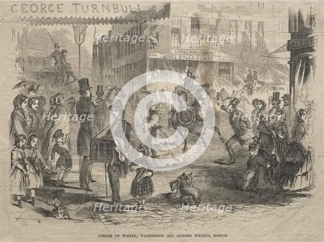 Corner Winter, Washington and Summer Streets, Boston, 1857. Creator: Winslow Homer (American, 1836-1910).