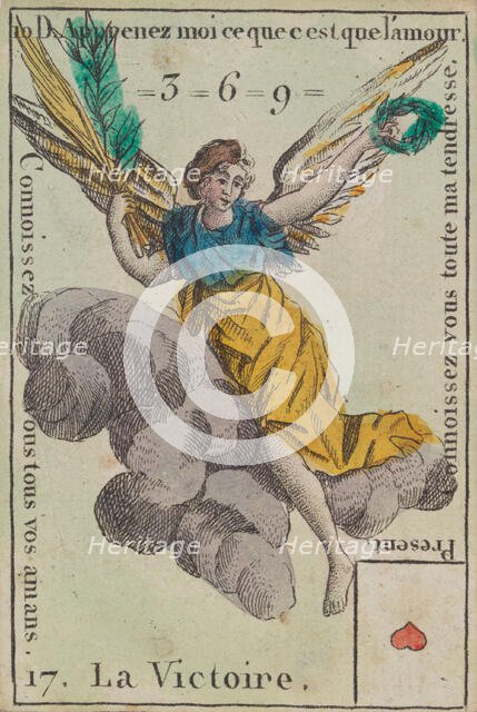 La Victoire from Playing Cards (for Quartets) 'Costumes des Peuples Étrangers', 1700-..., 1700-1799. Creator: Anon.