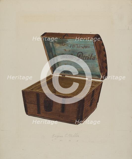 Wooden Chest, 1938. Creator: Eugene C. Miller.