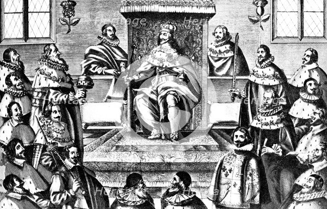 The House of Lords in the Time of Charles I, 17th century, (c1902-1905). Artist: Unknown