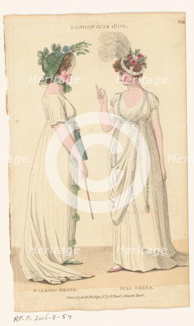 Magazine of Female Fashions of London and Paris, No. 28: London, June 1800: Walking Dress..., 1800. Creator: Unknown.