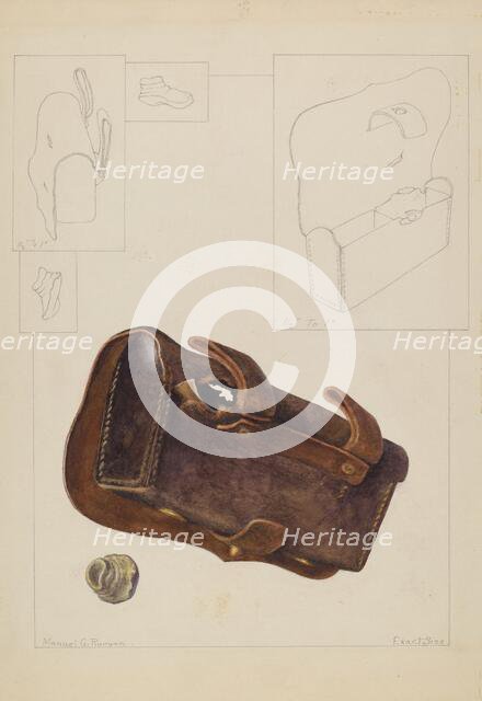 Cartridge Box and Bullet, c. 1937. Creator: Manuel G. Runyan.