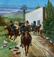 'Boers Retreating from a Farmhouse', 1900 . Artist: Unknown.