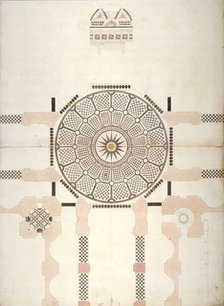 Pavement under the cupola of St Paul's Cathedral, London, c1820. Artist: Anon
