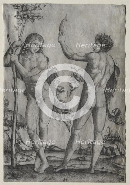 Two Nude Men Beside a Tree. Creator: Marcantonio Raimondi (Italian, 1470/82-1527/34).