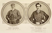 Rare postcard showing Tom Morris and Tom Morris Junior, c1905. Artist: Unknown