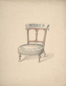 Design for a Low Chair on Casters, 1840-99. Creator: Anon.