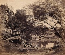 India: the 'Crow's Nest' battery beside a small pond, c1858. Creator: Felice Beato.