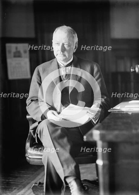 Albert Sidney Burleson, Rep. from Texas - At Desk, Post Office Department, 1913.  Creator: Harris & Ewing.