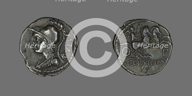 Denarius (Coin) Depicting the Goddess Minerva, 100 BCE. Creator: Unknown.