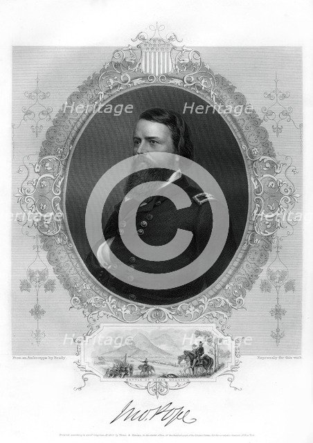 John Pope, Union general in the American Civil War, 1862-1867. Artist: Unknown