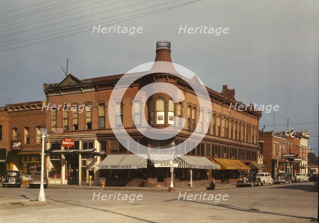 Street corner, Dillon, Mont., 1942. Creator: Russell Lee.