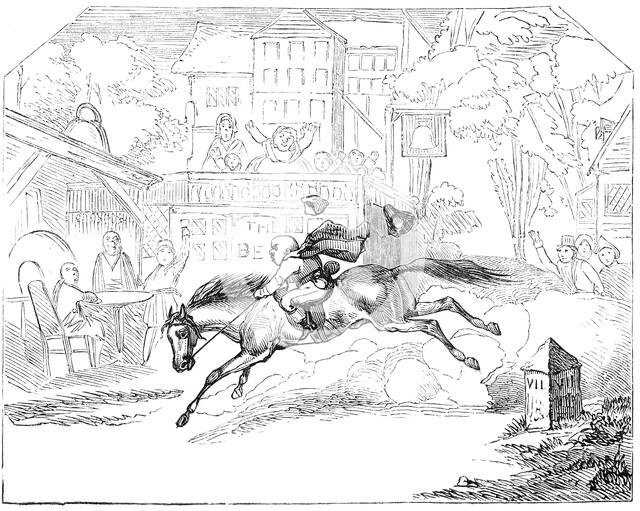 Scene from "Harlequin and Johnny's Ride", at Astley's, 1844. Creator: Unknown.