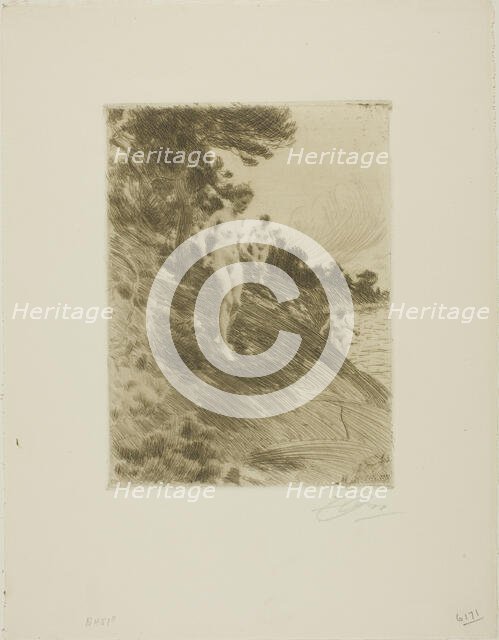 Frightened, 1912. Creator: Anders Leonard Zorn.