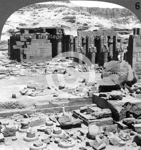 'The Ramesseum, the temple of Ramses II, at Thebes, Egypt', 1905.Artist: Underwood & Underwood