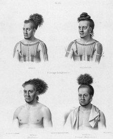 Inhabitants of the lower Caroline Islands, 19th century. Creators: Alexander Postels, Godefroy Engelmann.