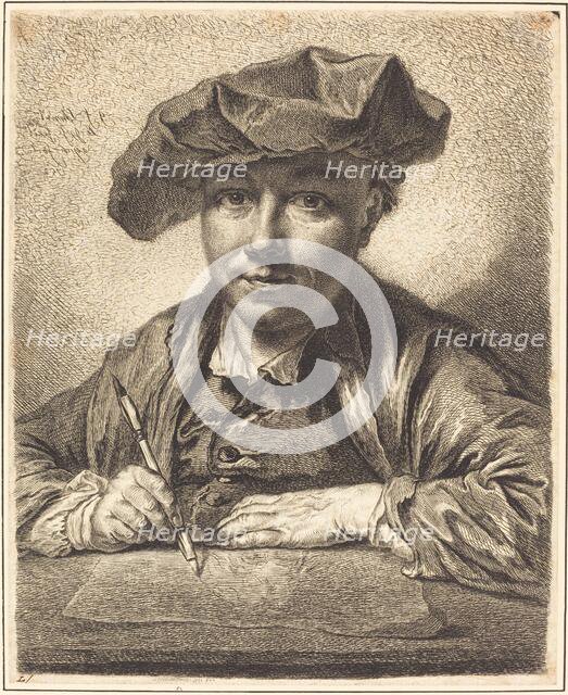 Self-Portrait, Drawing, 1752. Creator: Georg Friedrich Schmidt.