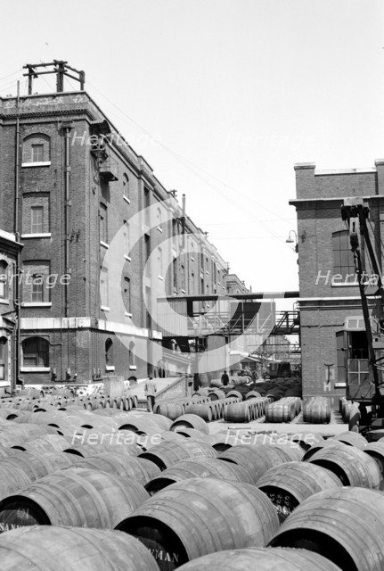 Warehouses at the Wine Gauging Ground, North Quay, London Docks, c1945-c1965. Artist: SW Rawlings