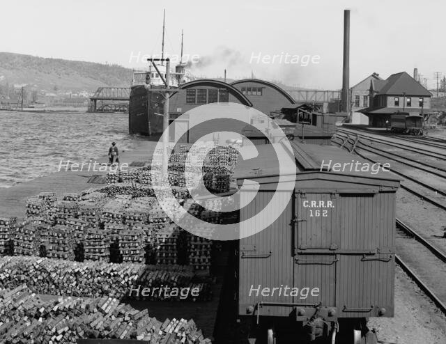 Copper for shipment, Houghton, Mich., between 1900 and 1920. Creator: Unknown.