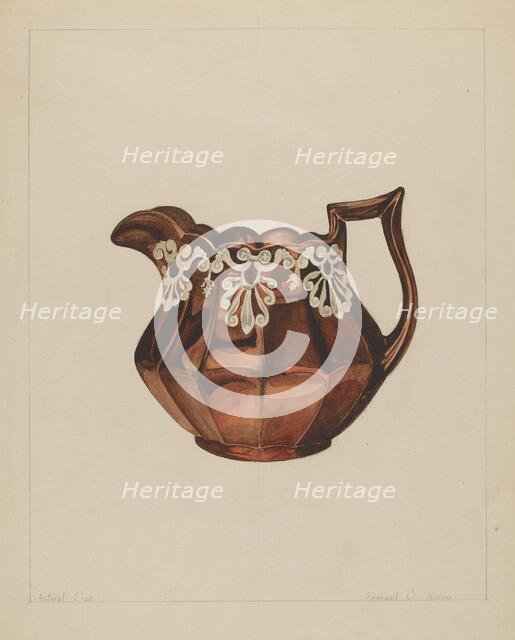 Pitcher, c. 1936. Creator: Samuel O. Klein.