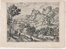 Mountain Landscape with Falconers, ca. 1570., ca. 1570. Creators: Anon, Lucas Gassel.