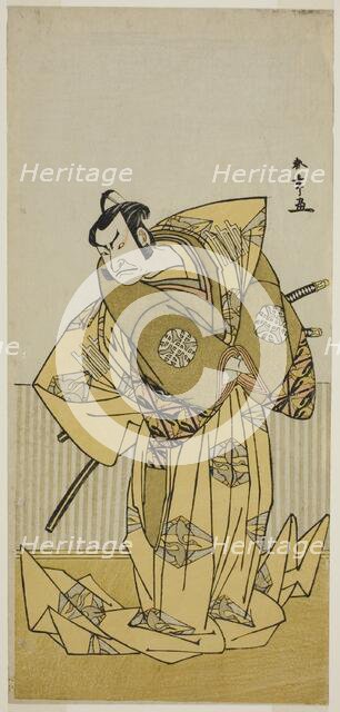 The Actor Nakamura Nakazo I as Kudo Sukestune (?) in the Play Kokimazete Takao Soga..., c. 1778. Creator: Shunsho.