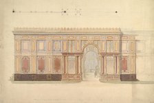 Elevation and Cross-Section of of Gallery Wall, 19th century. Creator: John Gregory Crace.