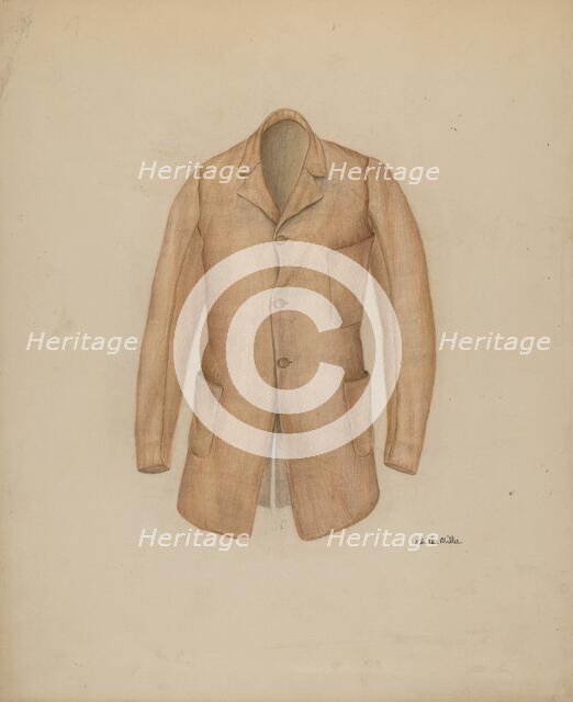 Man's Sack Coat, c. 1938. Creator: Edith Miller.