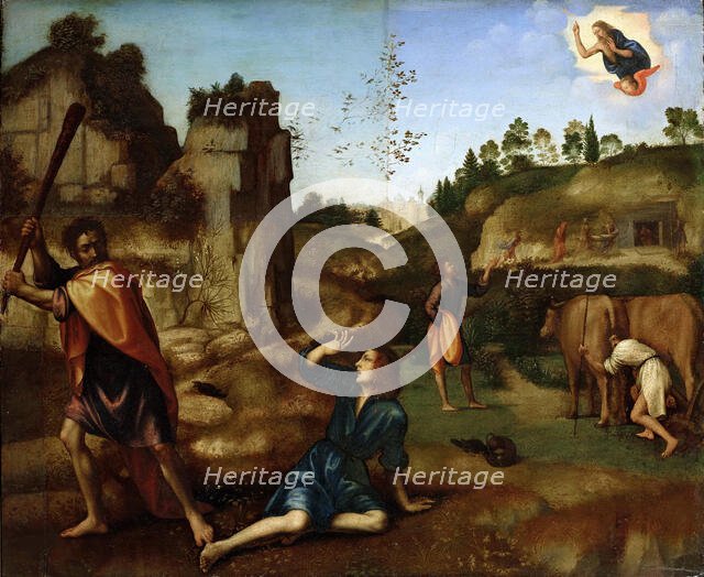 Cain slaying Abel, 1510-1515. Creator: Albertinelli, Mariotto (1474-1515).