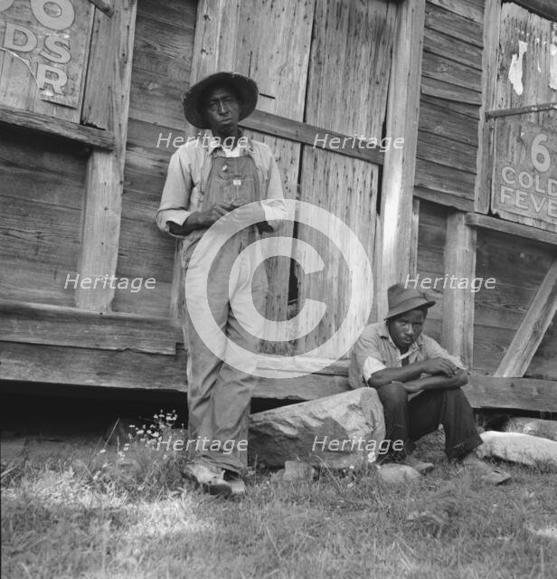Tenant farmer and friend, Chatham County, North Carolina, 1939. Creator: Dorothea Lange.