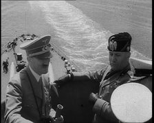 Adolf Hitler, the German Leader, On Board an Italian Navy Battleship at a Naval Review..., 1937. Creator: British Pathe Ltd.