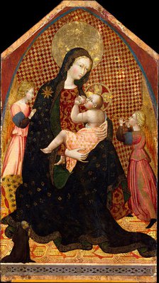 Madonna and Child with Two Angels and a Donor, ca. 1445. Creator: Giovanni di Paolo.